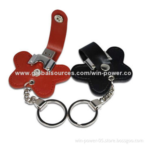 Promotional Leather USB Flash Sticks, Commercial Style, Butterfly Shape, Cute and Loved by PeopleNew